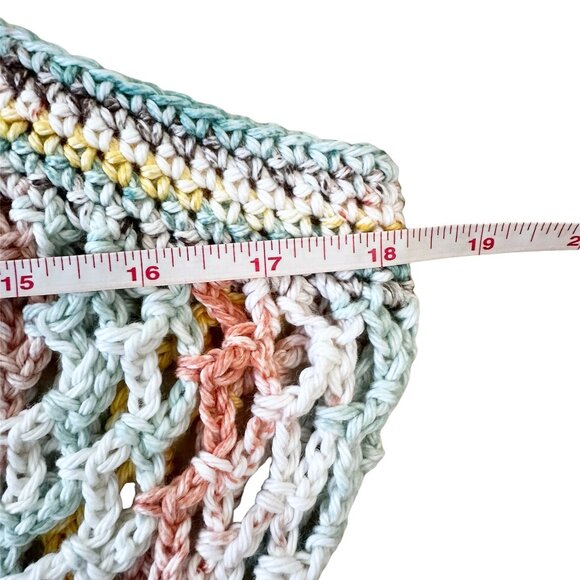 Mesh Market Bag Crochet Stretchable Sunlit Seafoam Colors, Brand New Handmade - Picture 4 of 4